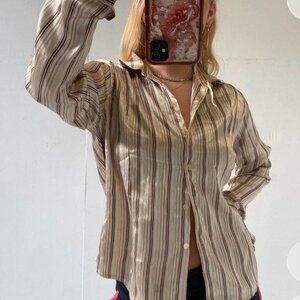 vintage pinstripe silk blouse